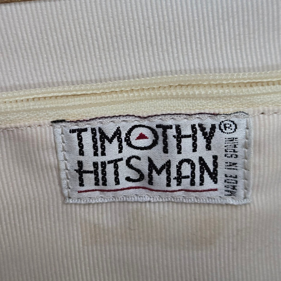 Vintage 80s Timothy Hitsman Metallic Floral Tapestry Structured Envelope Clutch - Picture 9 of 12